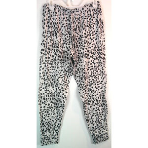 Nicole Miller Black Gray Women's Large Leopard Jogger